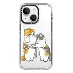 For iPhone 15 Simple Illustration Pattern Full Coverage Phone Case(Weight Loss Cat B)