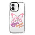 For iPhone 16 Simple Illustration Pattern Full Coverage Phone Case(Love Words A)