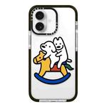 For iPhone 16 Simple Illustration Pattern Full Coverage Phone Case(Puppy C)