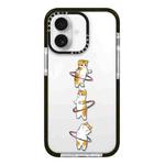 For iPhone 16 Simple Illustration Pattern Full Coverage Phone Case(Weight Loss Cat A)