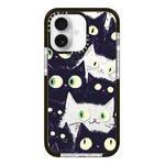 For iPhone 16 Plus Simple Illustration Pattern Full Coverage Phone Case(Cat)