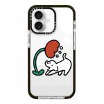 For iPhone 16 Plus Simple Illustration Pattern Full Coverage Phone Case(Puppy A)