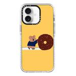 For iPhone 16 Plus Simple Illustration Pattern Full Coverage Phone Case(Marshmallow Bear B)