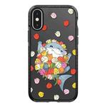 For iPhone X / XS Simple Illustration Pattern Full Coverage Phone Case(Smiling Shark C)