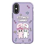 For iPhone X / XS Simple Illustration Pattern Full Coverage Phone Case(Rabbit B)