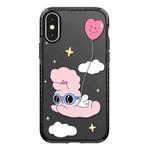 For iPhone X / XS Simple Illustration Pattern Full Coverage Phone Case(Rabbit C)