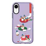 For iPhone XR Simple Illustration Pattern Full Coverage Phone Case(Marshmallow Bear C)