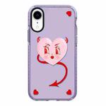 For iPhone XR Simple Illustration Pattern Full Coverage Phone Case(Pink Heart)