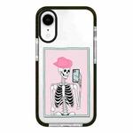 For iPhone XR Simple Illustration Pattern Full Coverage Phone Case(Skull B)