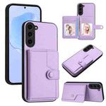 For Samsung Galaxy S23 FE 5G Button Card Bag RFID Anti-theft Phone Case(Purple)
