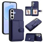 For Samsung Galaxy S24 FE 5G Button Card Bag RFID Anti-theft Phone Case(Blue)