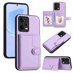 For Redmi Note 12 Pro+ Global Button Card Bag RFID Anti-theft Phone Case(Purple)