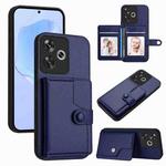 For Redmi Turbo 3 Button Card Bag RFID Anti-theft Phone Case(Blue)