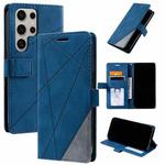 For Samsung Galaxy S25 Ultra 5G Skin Feel Splicing Leather Phone Case(Blue)