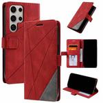 For Samsung Galaxy S25 Ultra 5G Skin Feel Splicing Leather Phone Case(Red)