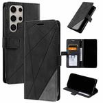 For Samsung Galaxy S25 Ultra 5G Skin Feel Splicing Leather Phone Case(Black)