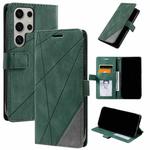 For Samsung Galaxy S25 Ultra 5G Skin Feel Splicing Leather Phone Case(Green)