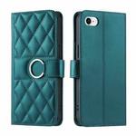 For iPhone 7 / 8 / SE 2022 Ring Buckle Rhombic Leather Phone Case(Green)