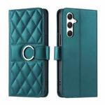 For Samsung Galaxy S24+ 5G Ring Buckle Rhombic Leather Phone Case(Green)