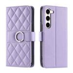For Samsung Galaxy S23+ 5G Ring Buckle Rhombic Leather Phone Case(Purple)