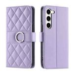 For Samsung Galaxy S23 5G Ring Buckle Rhombic Leather Phone Case(Purple)