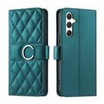 For Samsung Galaxy S23 FE 5G Ring Buckle Rhombic Leather Phone Case(Green)