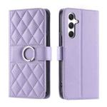 For Samsung Galaxy S23 FE 5G Ring Buckle Rhombic Leather Phone Case(Purple)