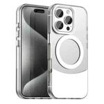 For iPhone 16 Pro Max Color Blocking Series MagSafe Magnetic PC Hybrid TPU Phone Case(White)