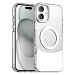 For iPhone 16 Color Blocking Series MagSafe Magnetic PC Hybrid TPU Phone Case(White)