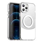 For iPhone 13 Pro Max Color Blocking Series MagSafe Magnetic PC Hybrid TPU Phone Case(White)