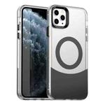 For iPhone 11 Pro Max Color Blocking Series MagSafe Magnetic PC Hybrid TPU Phone Case(Black)