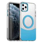 For iPhone 11 Pro Max Color Blocking Series MagSafe Magnetic PC Hybrid TPU Phone Case(Blue)