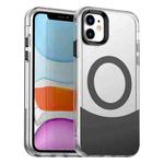 For iPhone 11 Color Blocking Series MagSafe Magnetic PC Hybrid TPU Phone Case(Black)