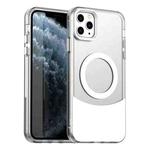 For iPhone 11 Pro Color Blocking Series MagSafe Magnetic PC Hybrid TPU Phone Case(White)