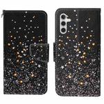 For Samsung Galaxy S25 5G Colored Drawing Pattern Leather Phone Case(Black Pentagram)