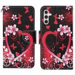 For Samsung Galaxy S25 5G Colored Drawing Pattern Leather Phone Case(Red Heart)