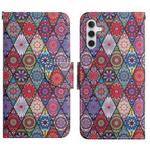For Samsung Galaxy S25 5G Colored Drawing Pattern Leather Phone Case(Diamond Kaleidoscope)