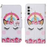 For Samsung Galaxy S25 5G Colored Drawing Pattern Leather Phone Case(Crown)