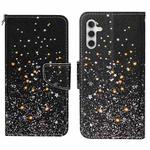 For Samsung Galaxy S25+ 5G Colored Drawing Pattern Leather Phone Case(Black Pentagram)