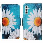 For Samsung Galaxy S25+ 5G Colored Drawing Pattern Leather Phone Case(Chrysanthemum)