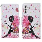 For Samsung Galaxy S25+ 5G Colored Drawing Pattern Leather Phone Case(Dancing Girl)