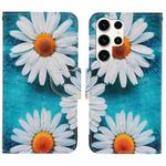 For Samsung Galaxy S25 Ultra 5G Colored Drawing Pattern Leather Phone Case(Daisy)