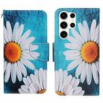For Samsung Galaxy S25 Ultra 5G Colored Drawing Pattern Leather Phone Case(Chrysanthemum)