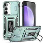 For Samsung Galaxy S24 FE 5G Armor PC Hybrid TPU Camera Shield Phone Case(Alpine Green)