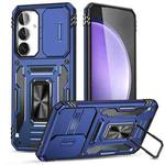 For Samsung Galaxy S24 FE 5G Armor PC Hybrid TPU Camera Shield Phone Case(Navy Blue)