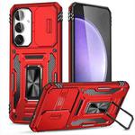 For Samsung Galaxy S24 FE 5G Armor PC Hybrid TPU Camera Shield Phone Case(Red)
