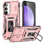For Samsung Galaxy S24 FE 5G Armor PC Hybrid TPU Camera Shield Phone Case(Rose Gold)