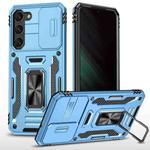 For Samsung Galaxy S25+ 5G Armor PC Hybrid TPU Camera Shield Phone Case(Light Blue)