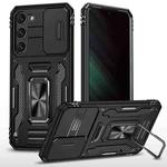 For Samsung Galaxy S25+ 5G Armor PC Hybrid TPU Camera Shield Phone Case(Black)