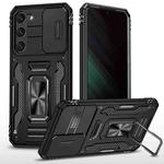 For Samsung Galaxy S25 5G Armor PC Hybrid TPU Camera Shield Phone Case(Black)